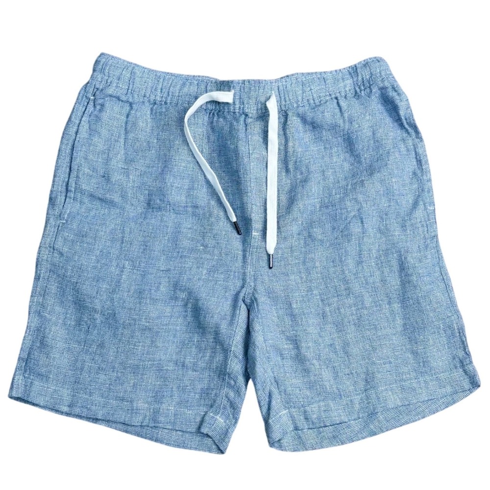 Caribbean Joe 100% Linen Drawstring Shorts Mens S Boho Quiet Luxury Vacation